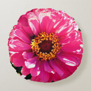 Coussins Ronds Zinnia rose