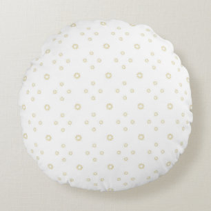 Coussins Ronds Zinnia Soleil Blanc Or