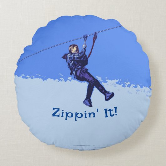 Coussins Ronds Zippin'It ! - Zipline Rider (Devant)