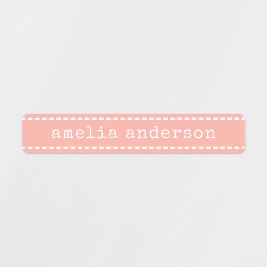 Coute Stitches Ribbon Pastel étanche Nom Étiquette (Design 1)