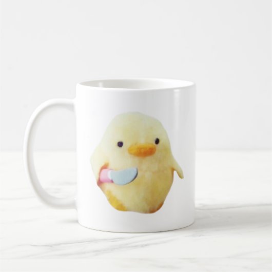 Couteau Canard Plush Mème Mug Double Côté (Gauche)