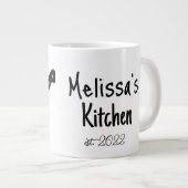 Couteau Chefs Et Casquette Monogramme Mug Café (Devant droit)