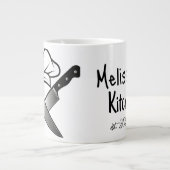 Couteau Chefs Et Casquette Monogramme Mug Café (Devant)