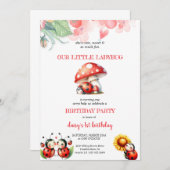 COUTEAU LADYBUG ANNIVERSAIRE INVITATION À LA FÊTE (Devant / Derrière)