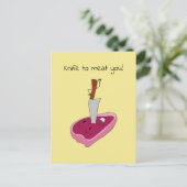 "Couteau pour vous viande !" Carte postale Humour (Debout devant)