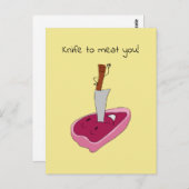 "Couteau pour vous viande !" Carte postale Humour (Devant / Derrière)