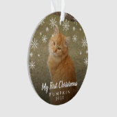 Couteaux De Neige Cute Photo Chat Mon Premier Noël (devant)