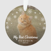 Couteaux De Neige Cute Photo Chat Mon Premier Noël (devant)