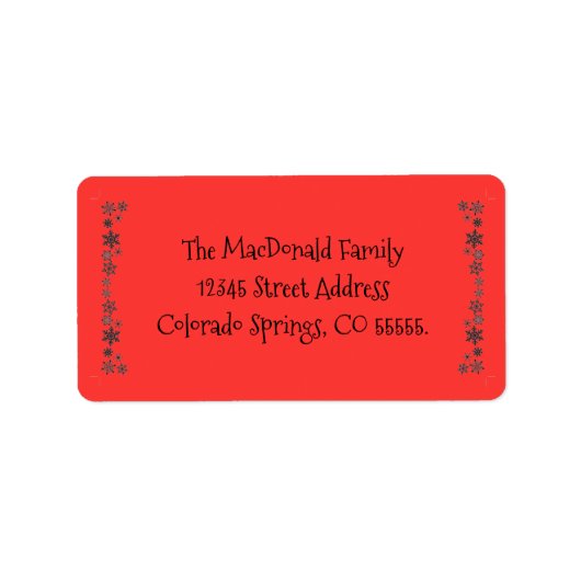 Couteaux de neige verticaux rouges - Étiquette de (Devant)