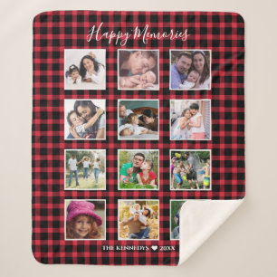 Coutume 12 Collage Photo Famille Red Buffalo Plaid