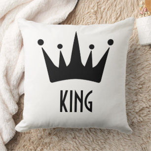Coutume Black Crown King Texte Blanc Lève Oreiller