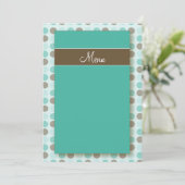 : coutume : Cartes de menu de à petits pois d'Aqua (Debout devant)