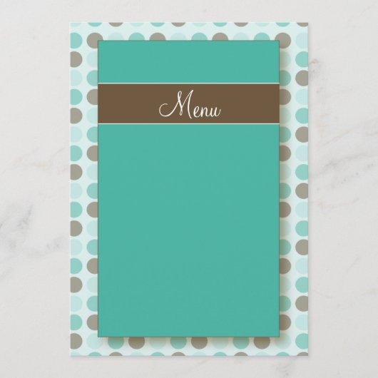 : coutume : Cartes de menu de à petits pois d'Aqua (Devant)