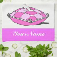 Coutume Cinderella Verre Chaussure rose Serviette