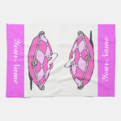 Coutume Cinderella Verre Chaussure rose Serviette (Horizontal)