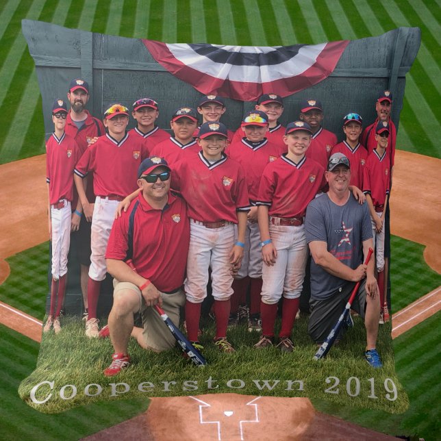 Coutume Cooperstown Baseball Team Photo Coussin An (Créateur téléchargé)