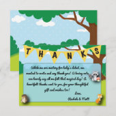 Coutume de carte de remerciements de baby shower (Devant / Derrière)