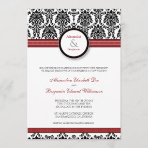 : coutume : Faire-part de mariage noir/rouge de
