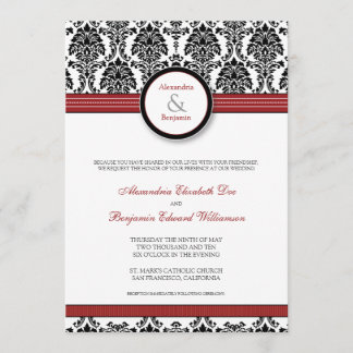 : coutume : Faire-part de mariage noir/rouge de