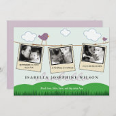 : coutume : Faire-part de naissance de ligne de fe (Devant / Derrière)