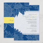 coutume : : Invitation de mariage de tournesol : (Devant / Derrière)