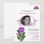 : coutume : Invitation florale de fête (Devant / Derrière)