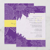 coutume ::Mariage de tournesol Invitation : Purple (Devant / Derrière)