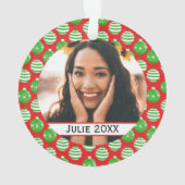 Coutume Noël Baubles Rouge Vert Ornement (dos)