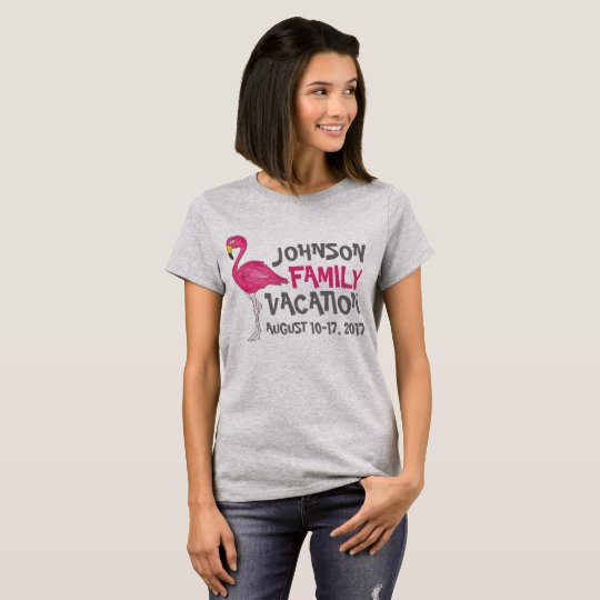 Coutume tropicale de vacances de famille d'oiseau t-shirt