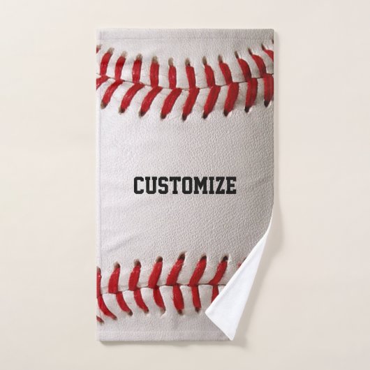 Couture Baseball Softball Texte Personnalisé (Serviette à main)