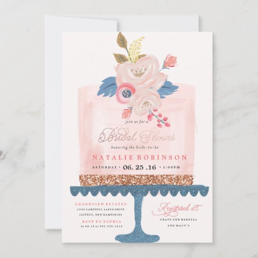 Couture Cake Bridal Shower Invitation (Devant)