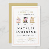 Couture Cake Bridal Shower Invitation - or (Devant / Derrière)