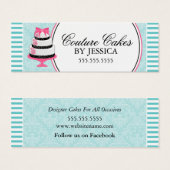 Couture Cakes Bakkerij Aqua Hang Labels Mini Visitekaartjes (Voorkant /achterkant)