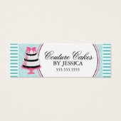 Couture Cakes Bakkerij Aqua Hang Labels Mini Visitekaartjes (Voorkant)
