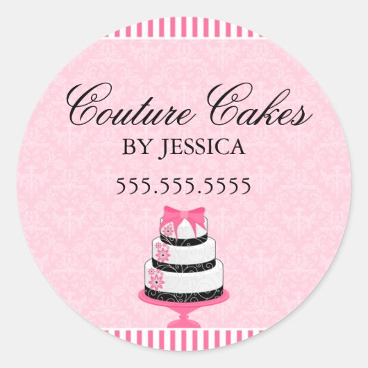 Couture Cakes Pink Boulangerie Stickers (Devant)