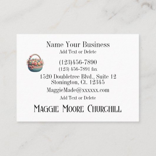 Couture, Crochet, Carte de visite de couchage (Dos)