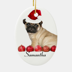 Couture de chien de Noël Carlin Oval Ornement