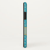 Couture diamant blauw gouden patroon aangepaste na Case-Mate iPhone case (Achterkant/rechts)