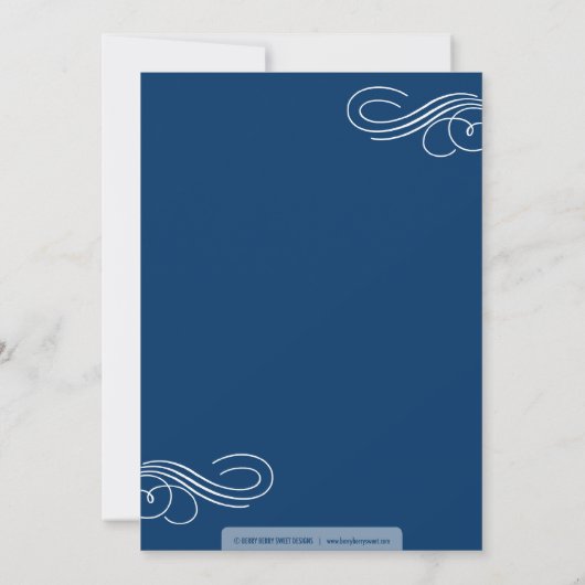 Couture Elegance Bridal Shower Invitation - Navy (Dos)