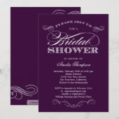 Couture Elegance Bridal Shower Invitation - Purple (Devant / Derrière)