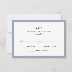 Couture élégante   Dusty Blue Wedding RSVP
