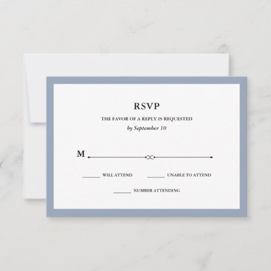 Couture élégante | Dusty Blue Wedding RSVP (Devant)