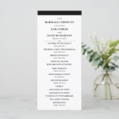 Couture élégante | Programme de mariage noir et bl (Debout devant)