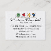 Couture / Fabriqué à la main par - Carte d'affaire (Dos)