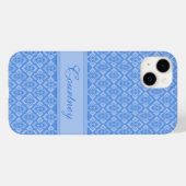 Couture geïnspireerd op naam blauw gepatterd Case-Mate iPhone case (Achterkant (horizontaal))