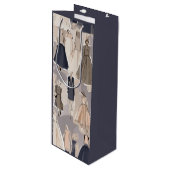 Couture Illustration Swag Bag Wijn Cadeautas (Voorkant Gekanteld)