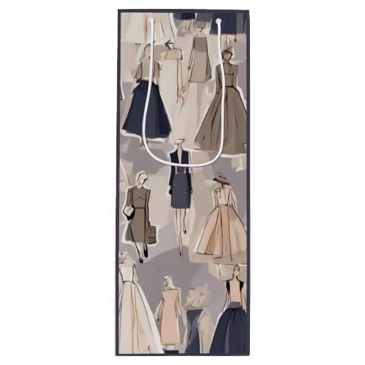 Couture Illustration Swag Bag Wijn Cadeautas (Voorkant)
