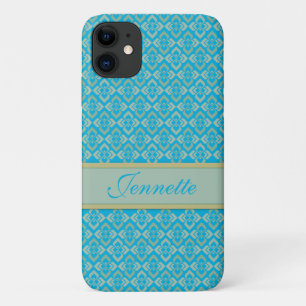Couture inspiré nom bleu coque iphone
