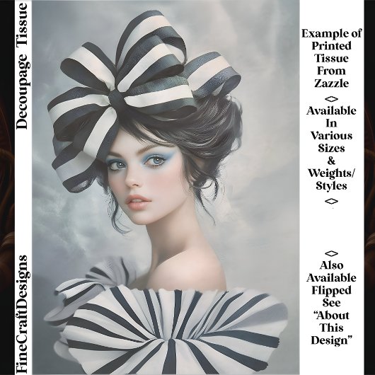 Couture Inspired Fashion Portrait EV1L Decoupage Tissuepapier