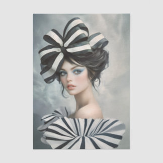 Couture Inspired Fashion Portrait EV1L Decoupage Tissuepapier